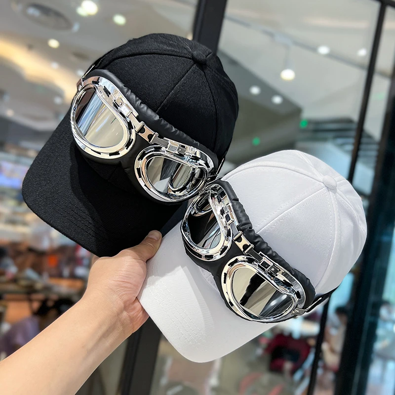 Hats-for-Men-Women-Pilots-Hats-Kpop-Personality-Sunglasses-Baseball ...