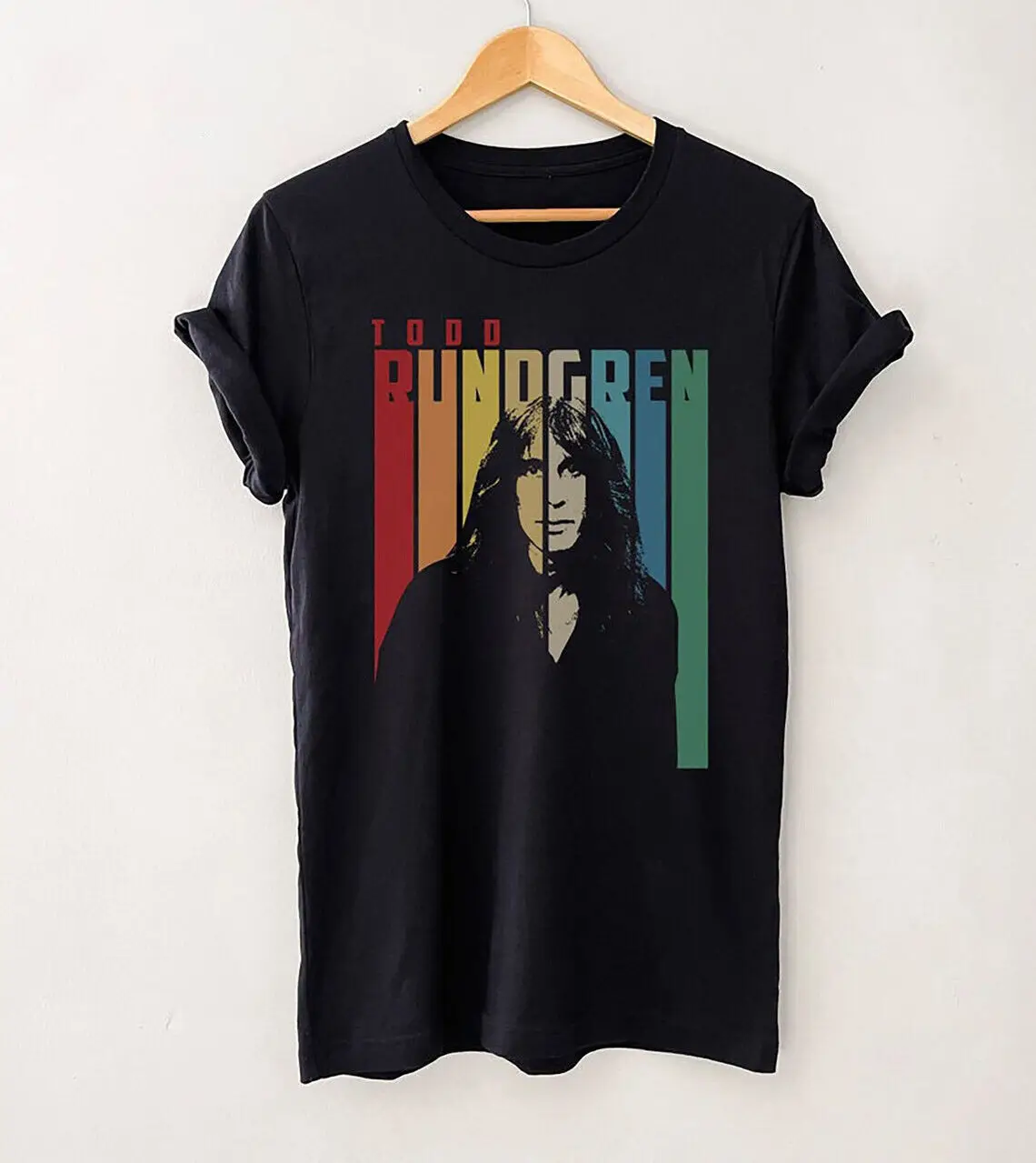 

Черная футболка в стиле ретро с рисунком Тодда Rundgren 2B6059