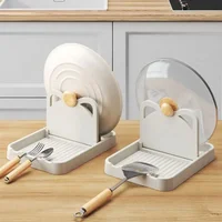 Multifunctional Pan Pot Lid Holder Stand Rack Spoon Rest Pot Lid Spatula Soup Spoon Storage Shelf Kitchen Accessories 1