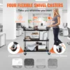 VEVOR Utility Service Cart 3 Shelf Heavy Duty 220LBS Food Service Cart Rolling Kitchen Storage Trolley with 4 Lockable Wheels 5
