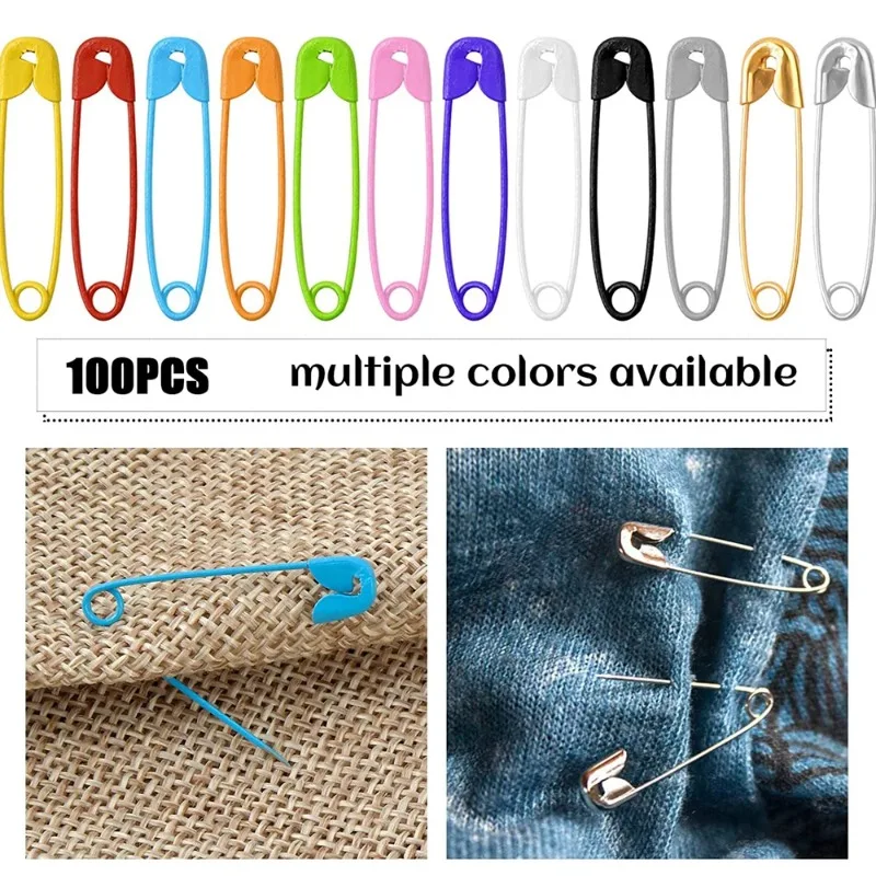 120Pcs 안전 핀 저장 상자와 컬러 금속 안전 핀 의류에 대 한 작은 안전 핀 DIY 공예 핀 바느질 액세서리