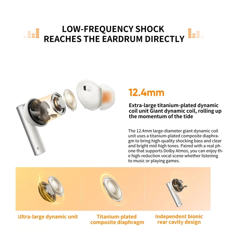 Realme Buds Air6 TWS 이어폰, 액티브 노이즈 캔슬링, HIFI 무선 헤드셋, 블루투스 5.3, 40 시간 긴 대기, Air6, 50dB, 