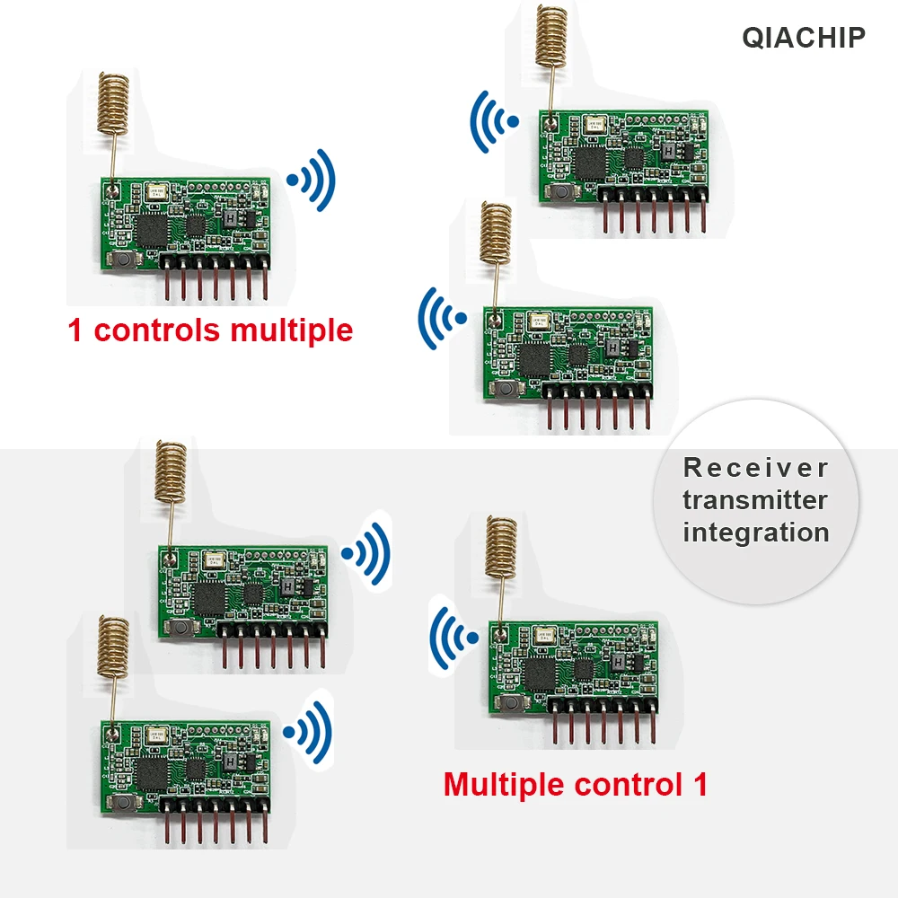 QIACHIP 868Mhz 4CH RF Receiving and Transmitting Integrated Wireless Remote Control Switch for Arduino Uno Module Smart Home DIY wireless remote controller,smart universal remote control,smart ir remote control