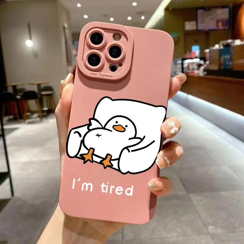 Cartoon Duck Pattern Shockproof Candy Bumper Phone Case