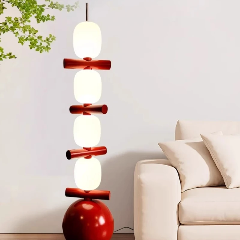 Living room Tomatoes on sticks floor lamp red wedding art net red bedroom high-level decoration