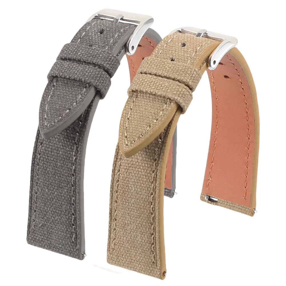 Handcrafted Vintage Canvas Watch Strap - Slim Design, Quick Release