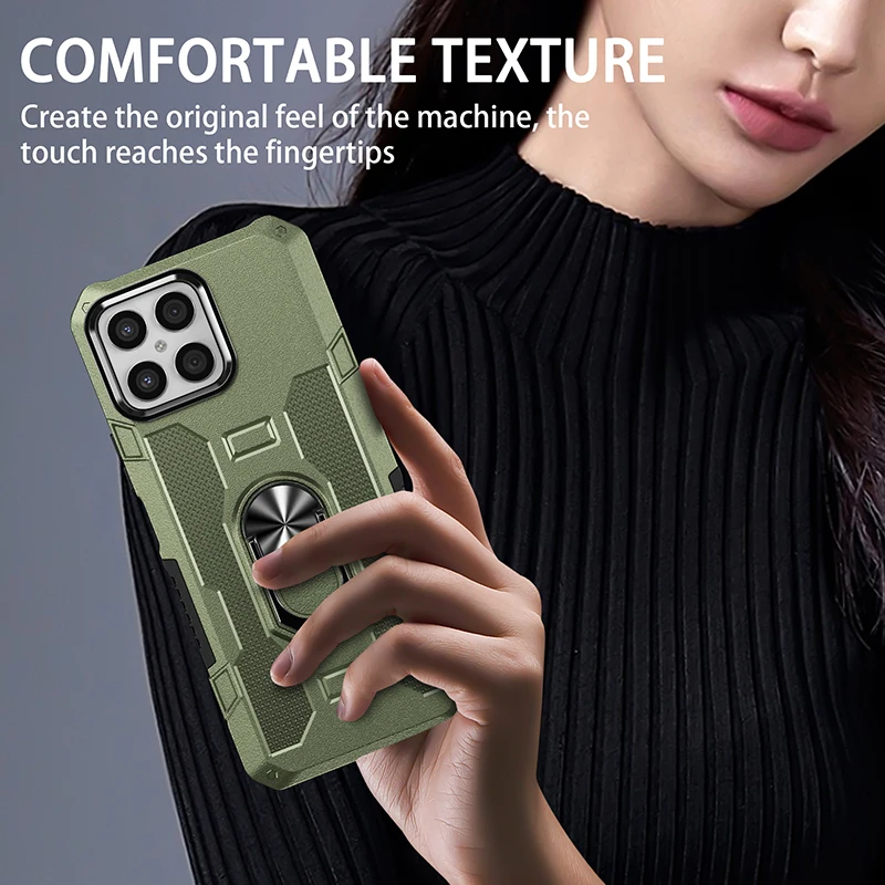 Phone Case with Ring Stand for Honor X7 X8 X9 Camera