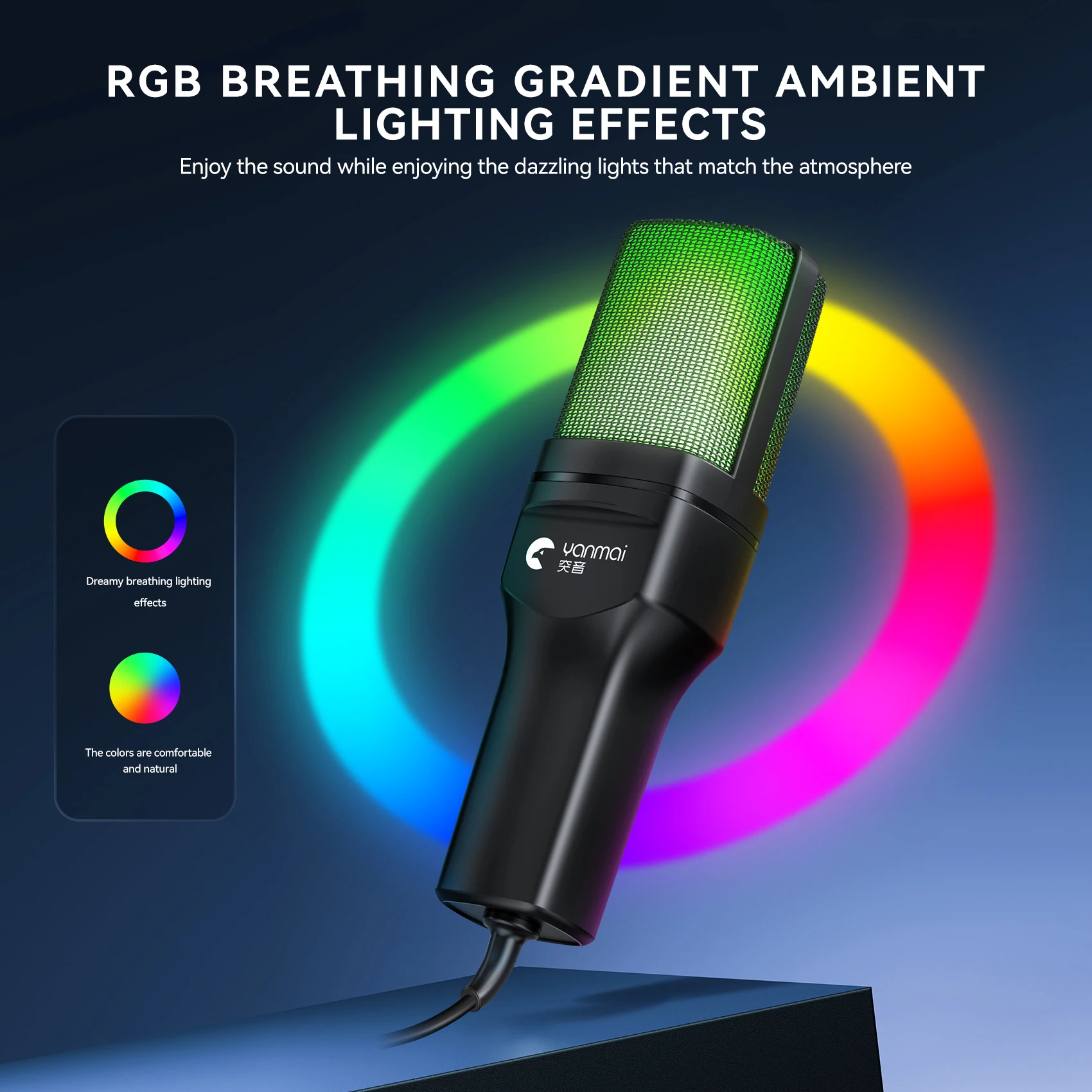 국경 간 인기 해외 무역 게임 RGB 게이밍 콘덴서 컴퓨터 데스크탑 마이크