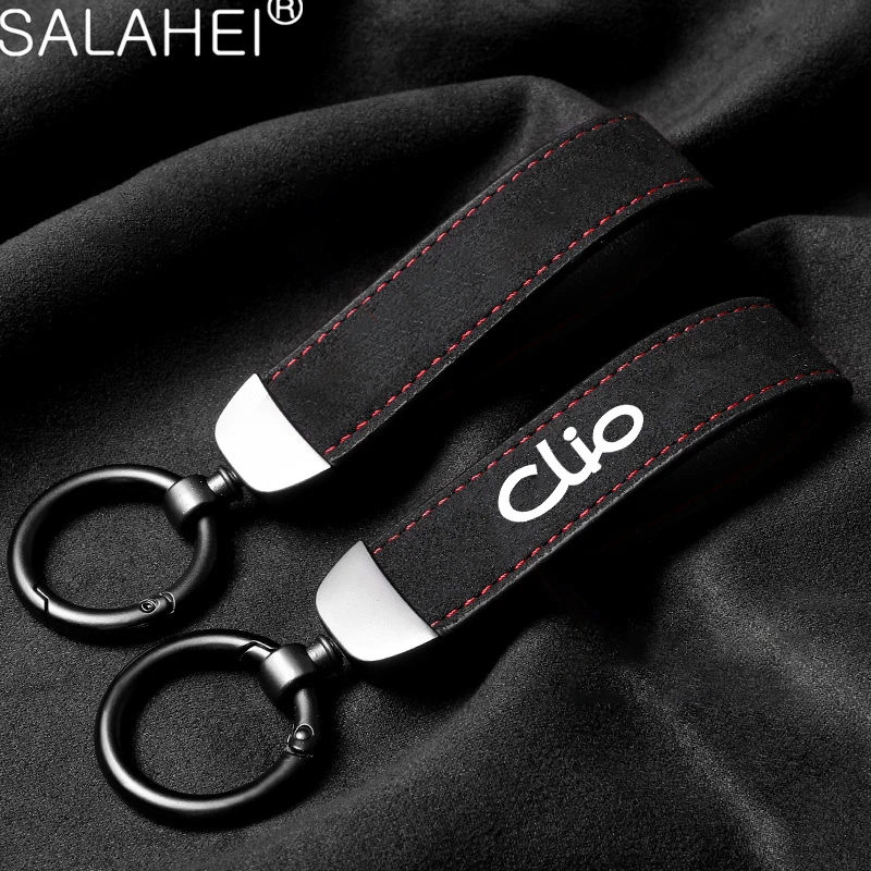 Portachiavi Con Cordino In Pelle Scamosciata Di Lusso Portachiavi Per Auto Gioielli Per Renault Clio 2 3 4 5 6 Mk2 Mk3 Mk4 Sport 2022 2023 Accessori C
