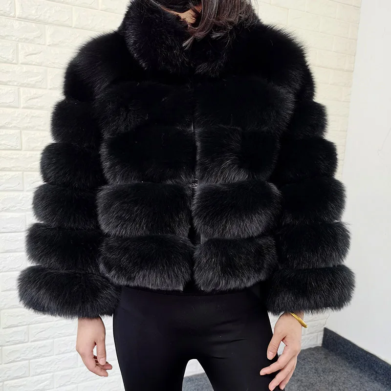 Maomaokong 2023 Natural Real Fox Fur Coat Raccoon Fur Jacket Women Winter Leather Fur Luxury Beige Female Furry Vest With Collar