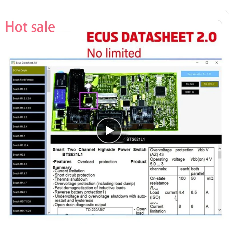 

Ecus Datasheet 2.0 Auto ECU Repair Software PCB Schematics with Electronic Components of Car ECUs and Additional Information