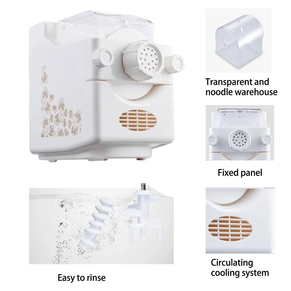 Sa37e62d6c36c4c0b96170483c66594d5g Automatyczna maszyna do robienia makaronu do urządzenie do gotowania makaronu domowego elektryczna do makaronu 160W do Spaghetti 220V narzędzia kuchenne