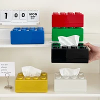 Spring Building Block Tissue Box Wall-mounted Paper Holder Bathroom Waterproof Face Towel Storage Box Punch-free Tissue Boxes 1