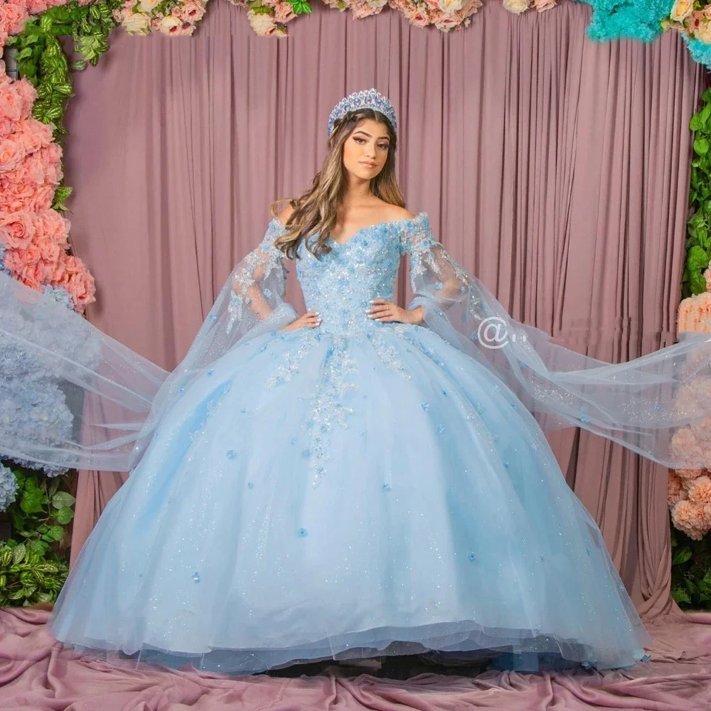 

Angelsbridep шикарное небесно-Голубое Бальное Платье принцессы 15 лет платье для девушек с бисером аппликации платья для 15 лет