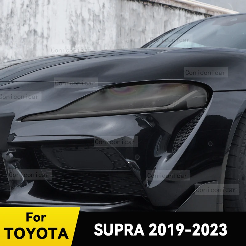 

Для TOYOTA SUPRA 2019-2023 2022, автомобильная фара, черная фотолампа, передняя фотовспышка, изменение цвета, стикер, аксессуары