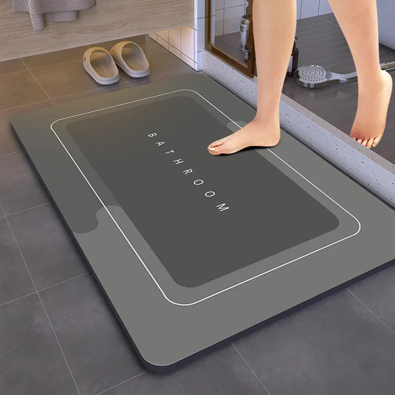 Absorbent Non-slip Bathroom Mat Diatomaceous Earth Quick Drying Bath Mats Home Decor