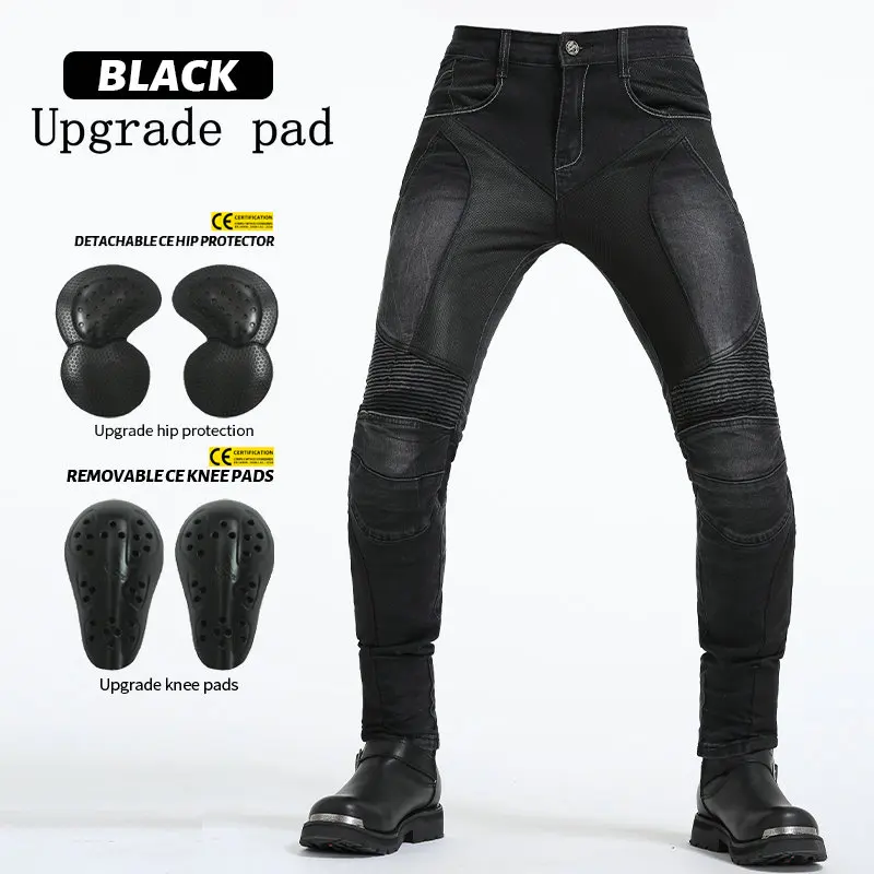Motorcycle Jeans Leisure Motorcycle Men's Off-road Outdoor Jean cycling Summer Pants With Protect Equipment mesh breathable