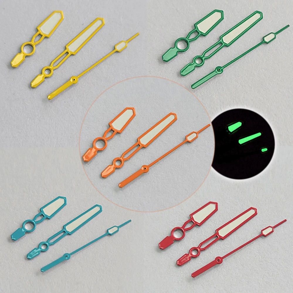 New Modified Watch Accessories Watch hands Candy-colored Green Luminous Pointer Needle for Japanese NH35/NH36/4R Movement