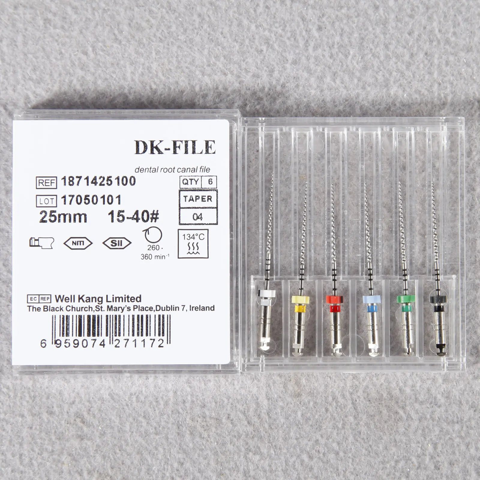 

6pcs/1Pack Dental Endodontic NiTi DK Files 25mm Taper 04/06 for Engine Use 15-40#