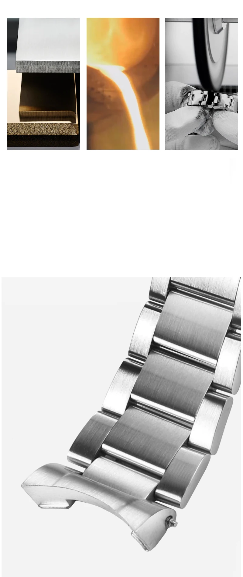 22mm Solid Stainless Steel Watchband For Tudor Black-Bay 79230 79730 Heritage Chrono Watch Strap Wrist Bracelet On No Rivet