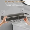 1/2PCS Wall Mounted Spice Rack No Drilling Kitchen Spice Organizer with Hook Spice Storage Rack Bathroom Kitchen Storage Shelf 2