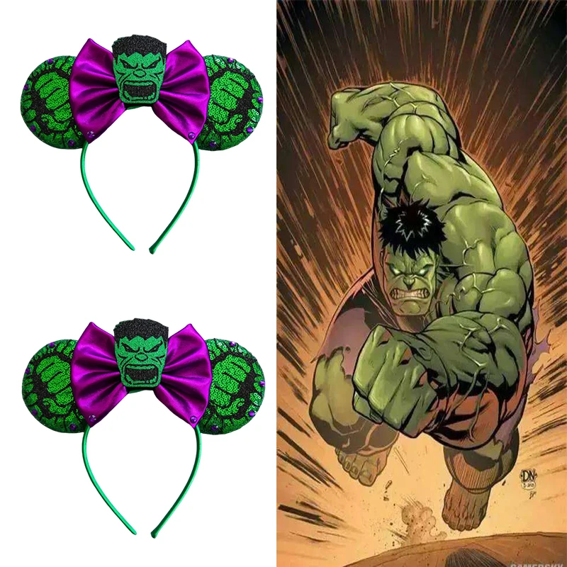 The Hulk Hair Accessories Girl Disney STAR WARS Hairband Women Cartoon Ears Headbands Kid Savage Hulk Head Band Baby Party Gift savage