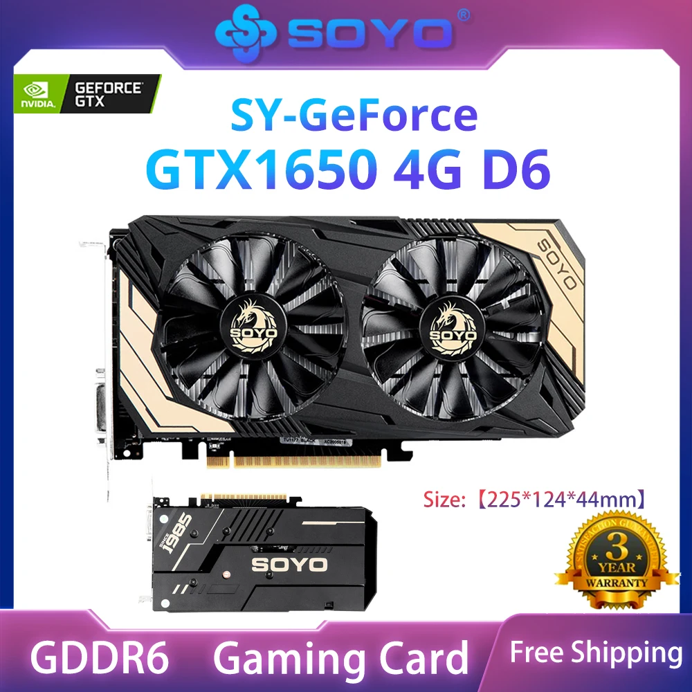 SOYO NVIDIA GeForce GTX1650 Monarch Dragon 4G Graphics Card GDDR6