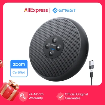 Altoparlante per conferenze con vivavoce USB EMEET con 2 microfoni AI 360 °   Microfono per riunioni con pickup vocale certificato zoom per ufficio/casa