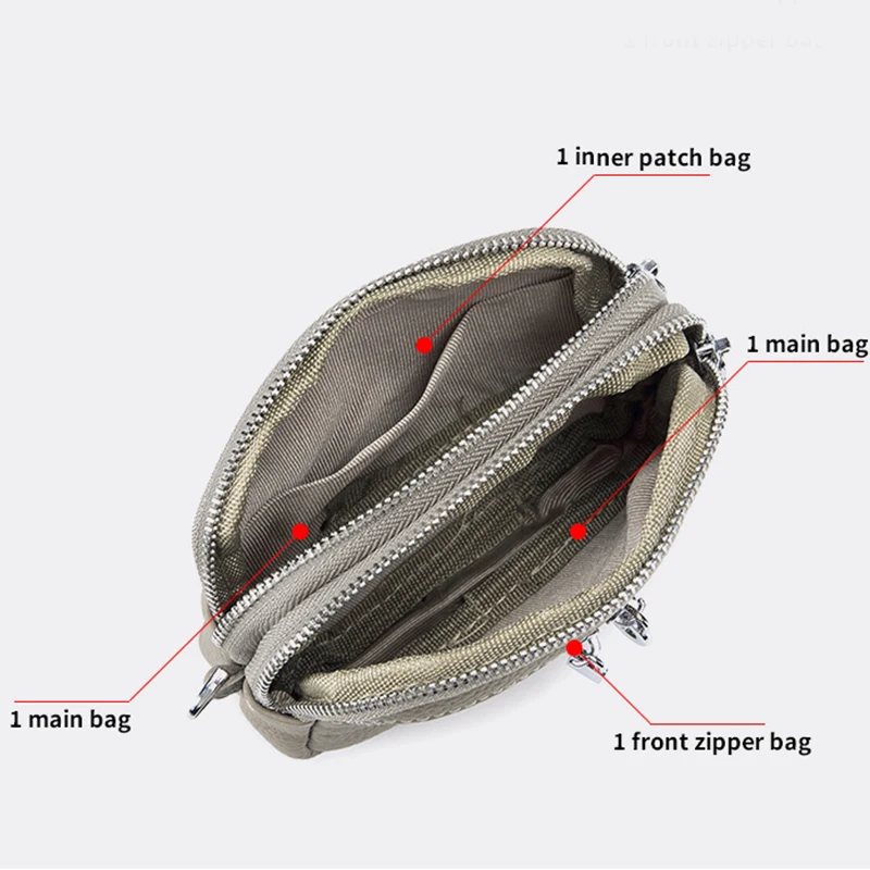Fashion Genuine Leather Mini Wristlet Wallet Coin Purses Pouch Handbag Clutch with Wrist Strap Women 2 Zippered Change Wallet