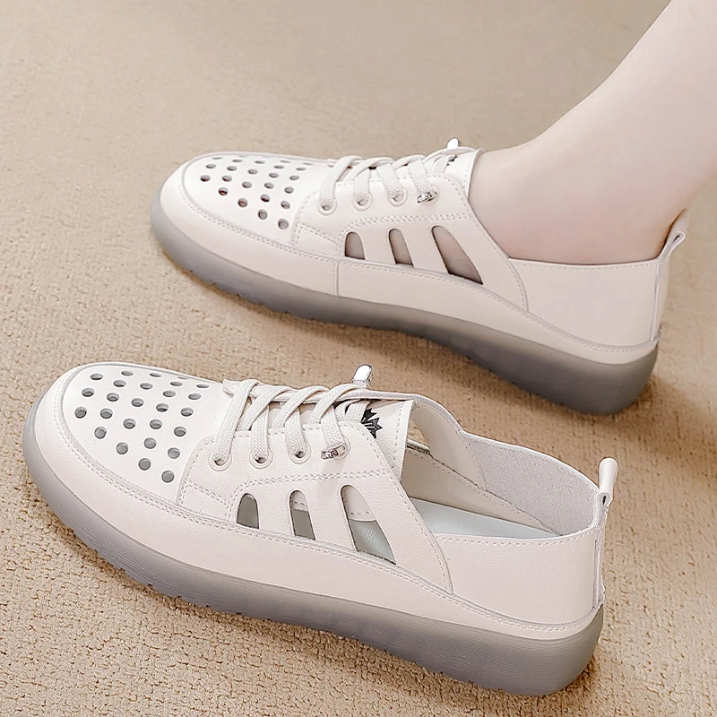 New Women's shoes women Genuine leather Slip on casual shoes Women's Leisure shoes