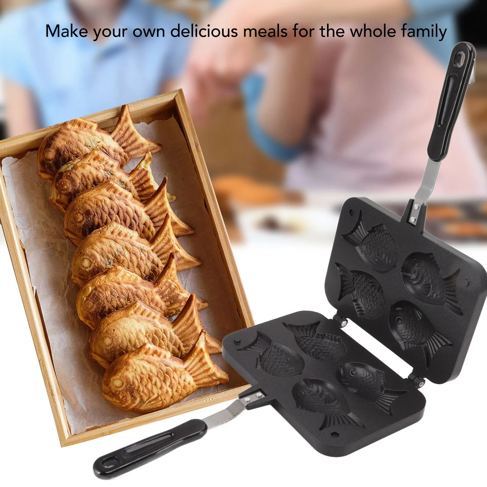 Baking Mould Cake Waffle Maker Taiyaki Fish Shape Non Stick Double Baking Pan