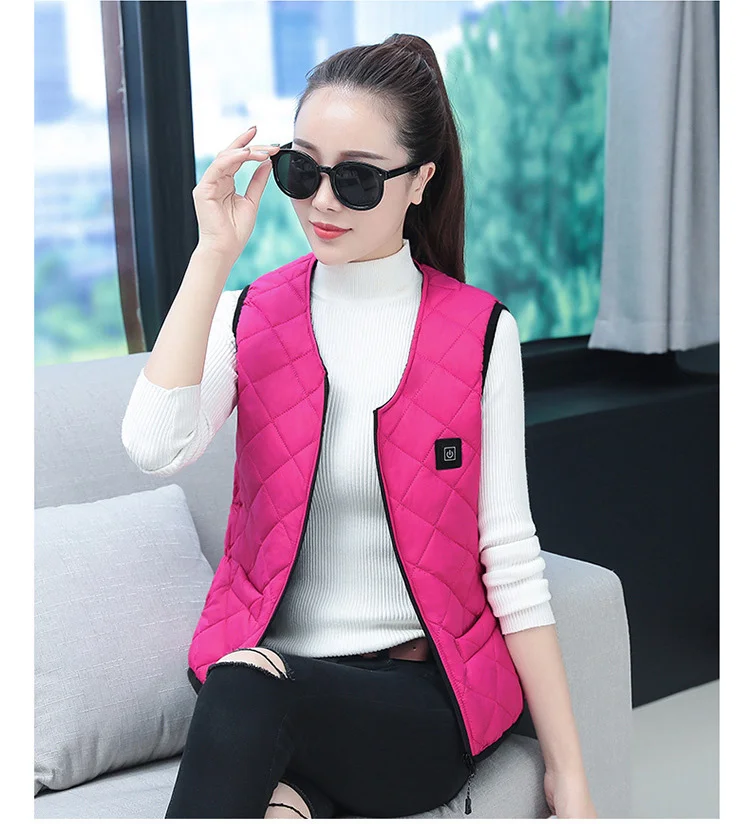 Description Picture 6 of itemUSB Thermal Electric Heated Vest  Infrad Battery Jacket Women Winter Heated Jacket Outdoor Camping Hiking Clothing Tactical Vest