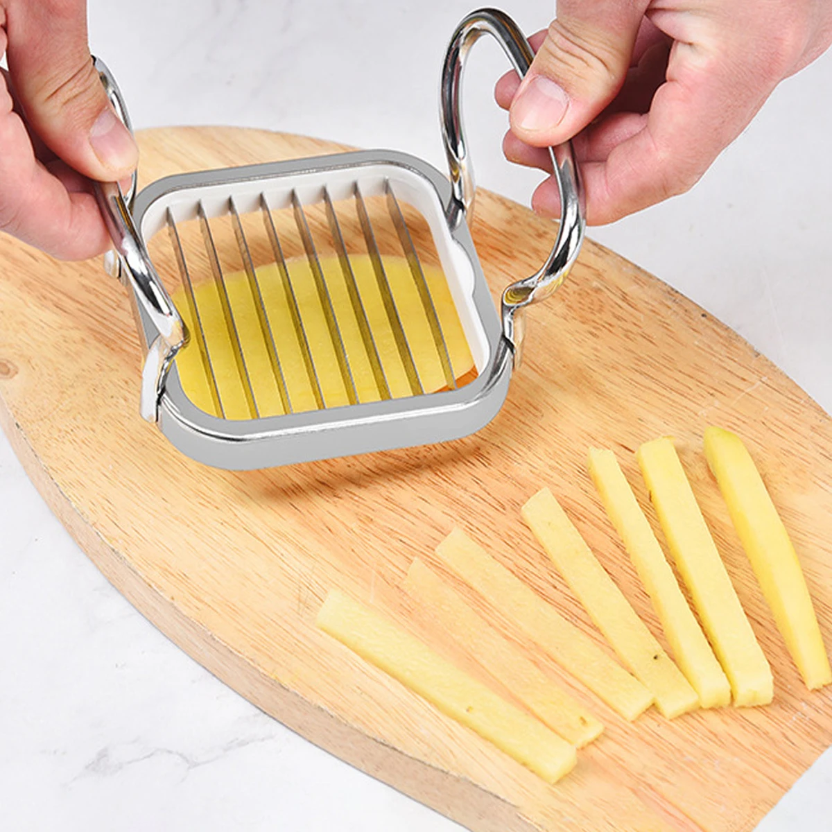 5 in 1 Stainless Steel Fruit Vegetable Slicer with Handle Manual Potato Cutter Labor-Saving Multi-Purpose Fruit Slicer