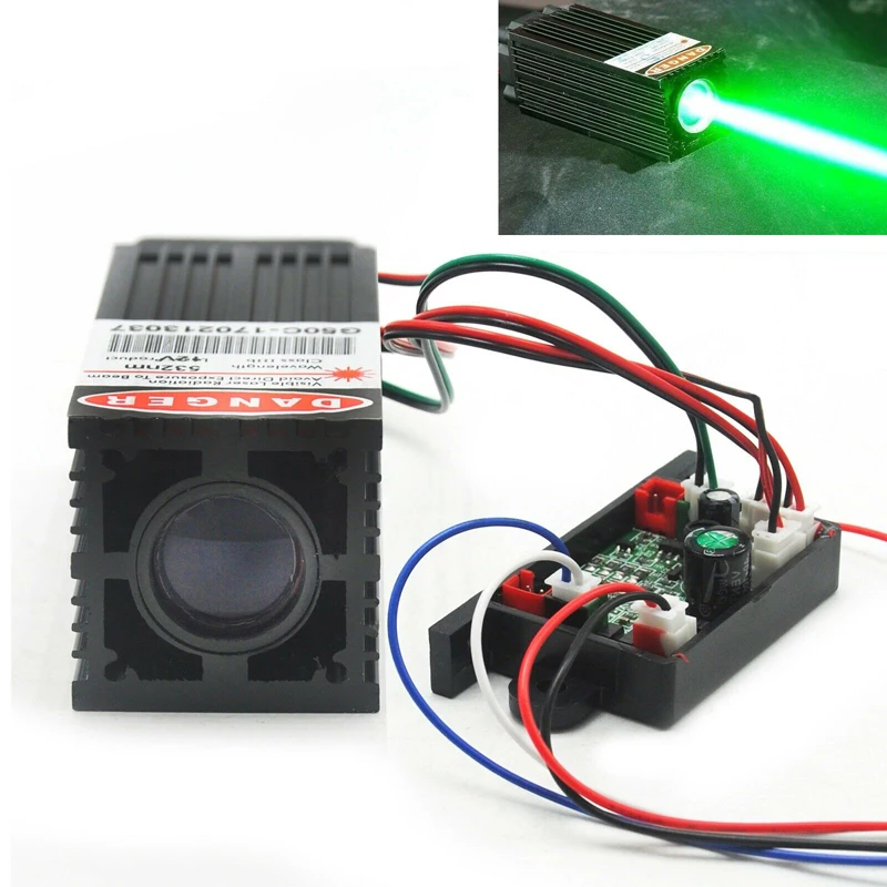 532nm 100mW Thick Beam Bright Green Laser Module 12V TTL for Stage Lighting Escape Room Night Club