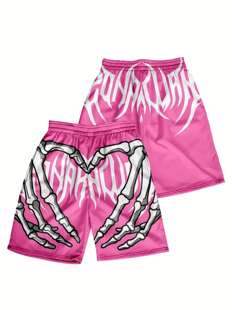 Men's Fine Skull Elements Printed shorts Men's Fashion Comfortable Breathable Quick drying shorts Men's casual fashion shorts 6