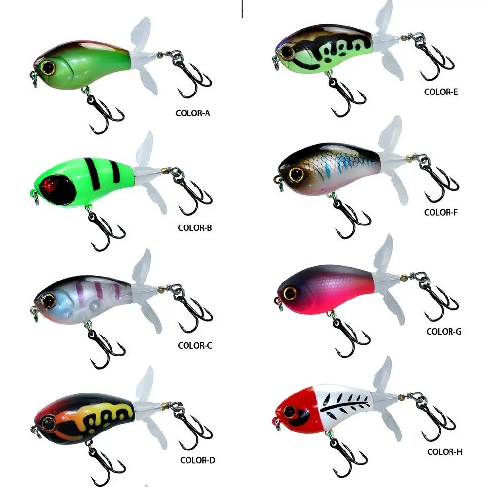  Topwater Fishing Lures Bass Lures with Floating Tractor  Rotating Tail Barb Treble Hooks Artificial Hard Bait Swimbait Lures Surface  Crankbait for Bass Trout Walleye Pike Musky (All 8 Pcs Kit) 