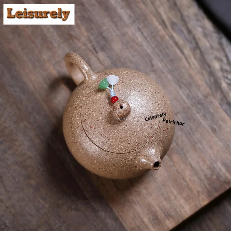 270ml Yixing Purple Clay Teapots Handmade Xishi Pot Raw Ore Wood-fired Porcelain Mud Tea Infuser Kettle With Filter Zisha Teaset