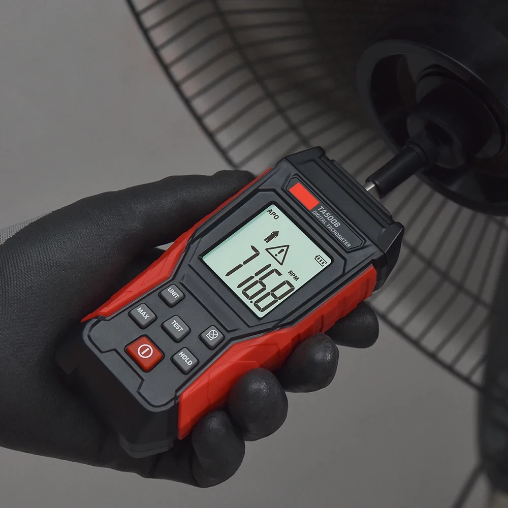 TA500C Digital Laser Tachometer Contact/Non-Contact/Dual Mode RPM Meter Engine S
