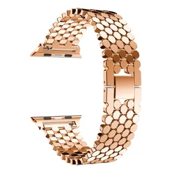 Elegant Fish - Scale Stainless Steel Watch Bracelet Strap - 42 44 45 49 S10 - 46mm (Rose gold)