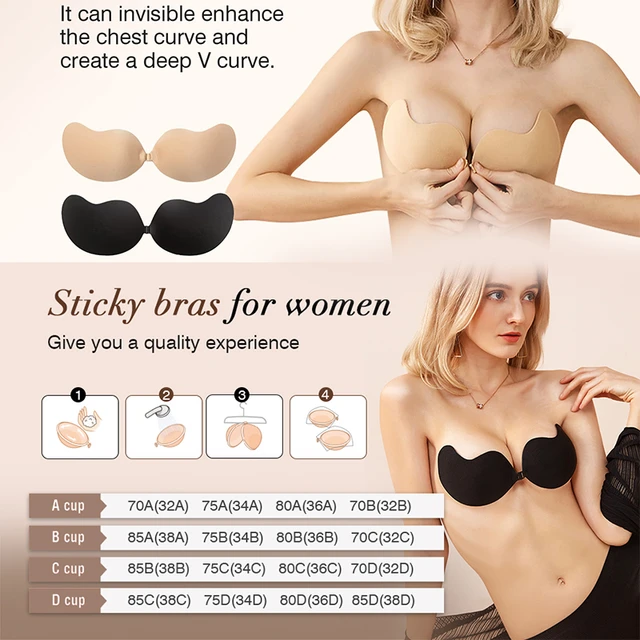 Silicone Form Breast Enhancer Booster w/ Brown Nipple Bra Inserts