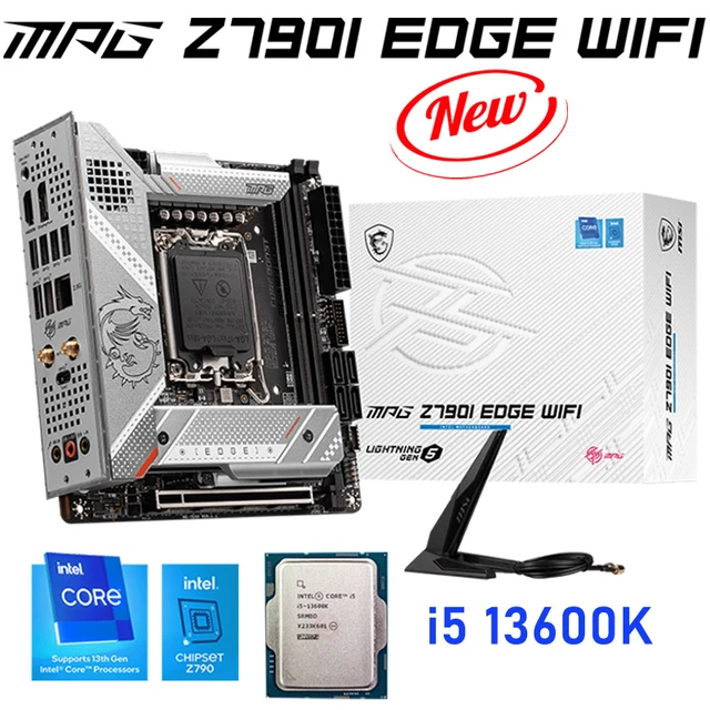 Intel Core i5 13600K Cpu Set DDR5 Mainboard MSI Z790I EDGE WIFI Motherboard  64GB PCIE 5.0 M.2 Intel 13th Gen Processor Kit New - AliExpress