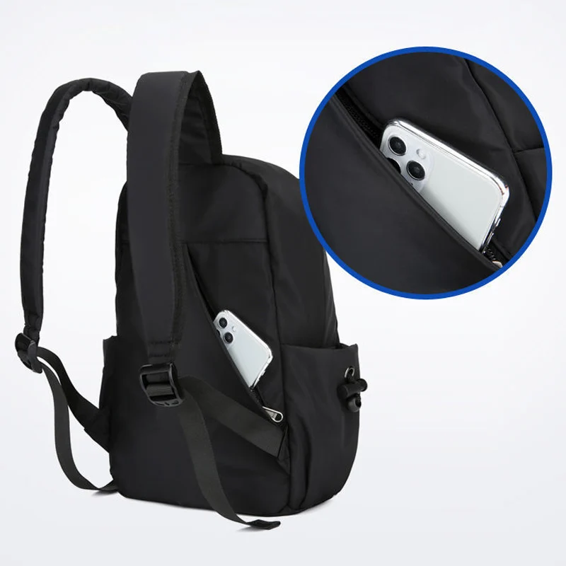 Men's Backpack Fashion Small Black Shoulder School Bag for Man 2024 Canvas Designer Waterproof Sports Travel Male Backpacks - 5