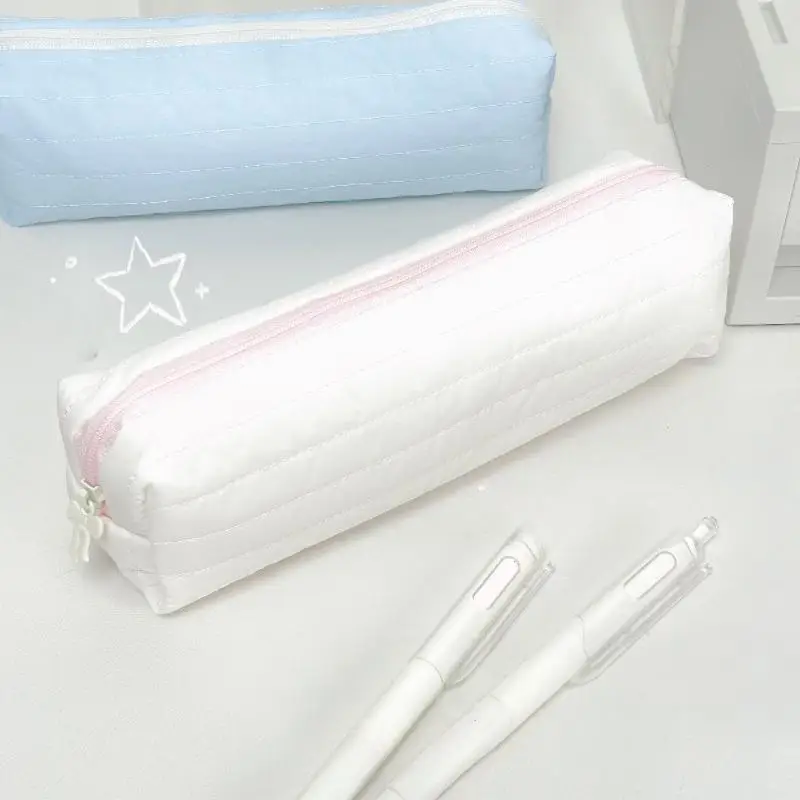 Elegant Cream Multi-functional Pencil Case - Large Capacity Stationery Organizer