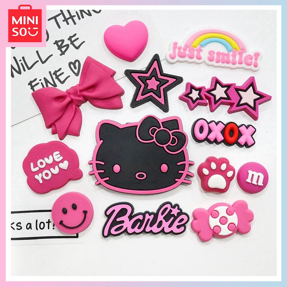 

Miniso Sanrio Rose Red Black Hellokitty Soft Adhesive Decoration Kawaii Water Cup Sticker Cartoon Anime Handmade Diy Phone Case