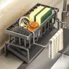 Kitchen Storage Rack Useful Self-draining Sink Shelf Sponge Holder Organizer Hanging Soap Basket Bathroom Cosmetic Shelf 3