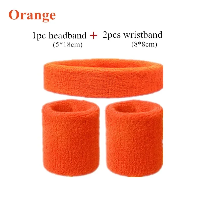 Fashion Sports Headband and Wristband Towel Set Sweatband Cotton Wrist Band Bracers for Women Men Cycling Gym Basketball Tennis - Image 2