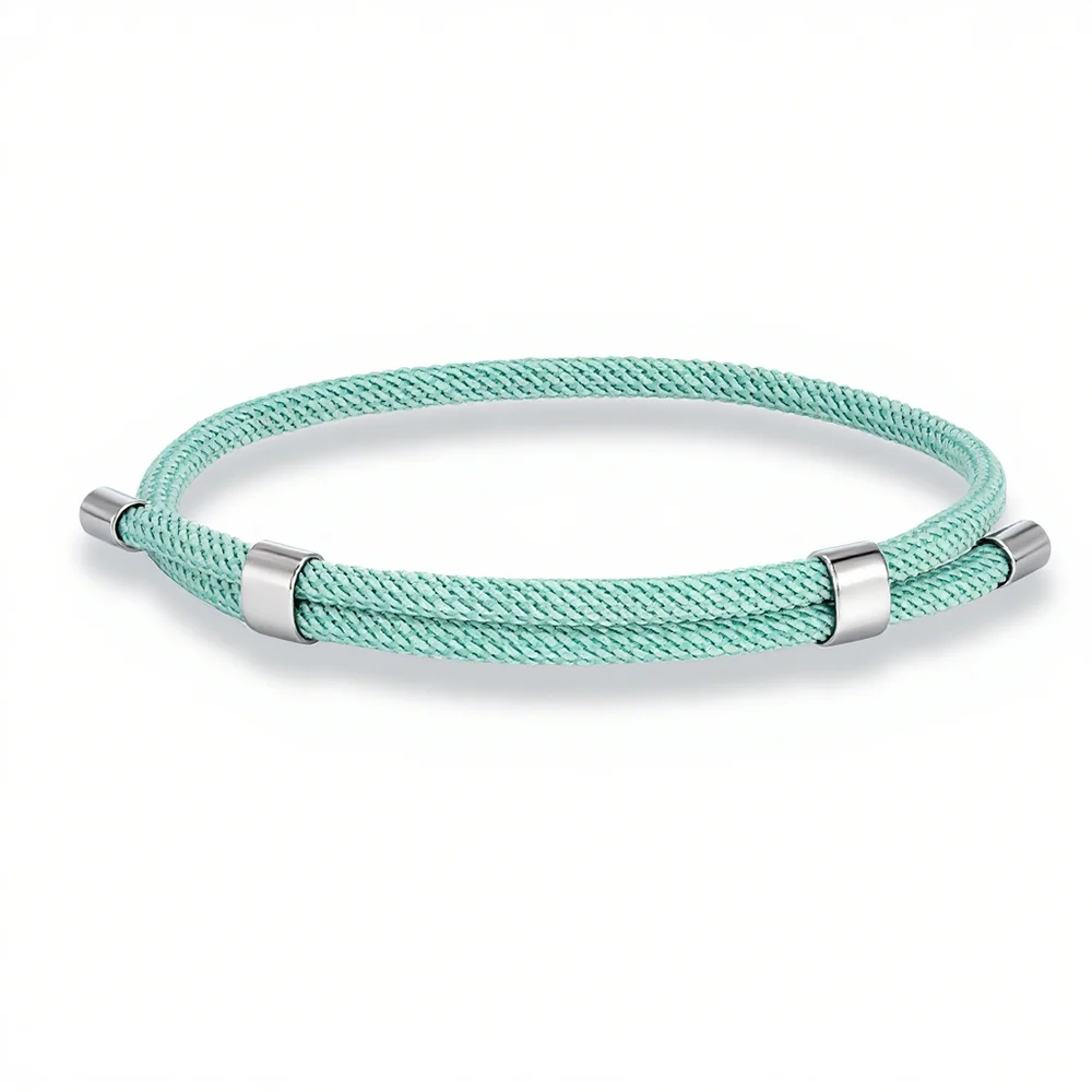 MKENDN Simple Style Men Women Bracelet 3mm Durable Marine Rope With Polished Steel Closure Jewelry Summer Beach Gifts
