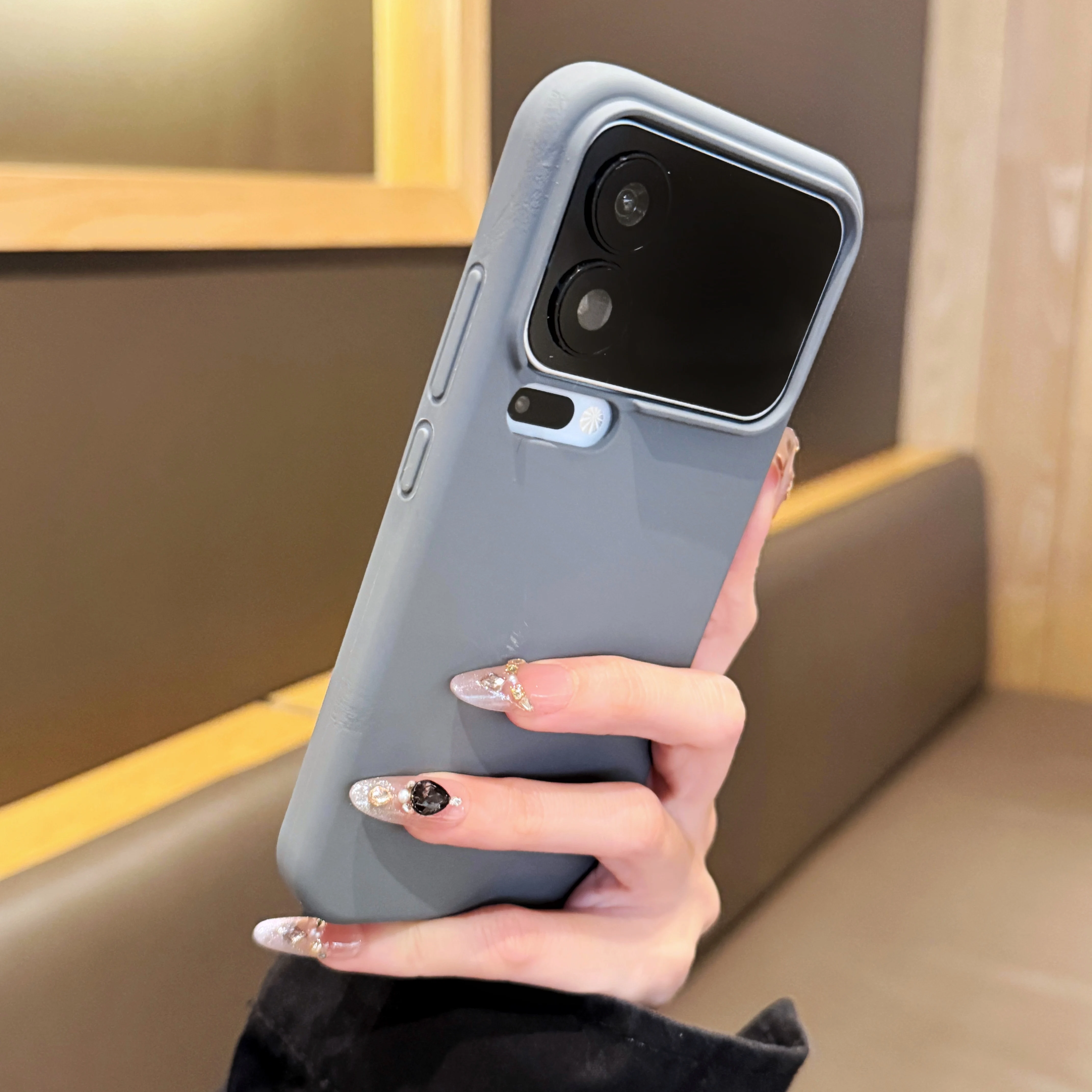 Sleek Matte Shockproof Liquid Silicone Phone Case – Simple Bright Design