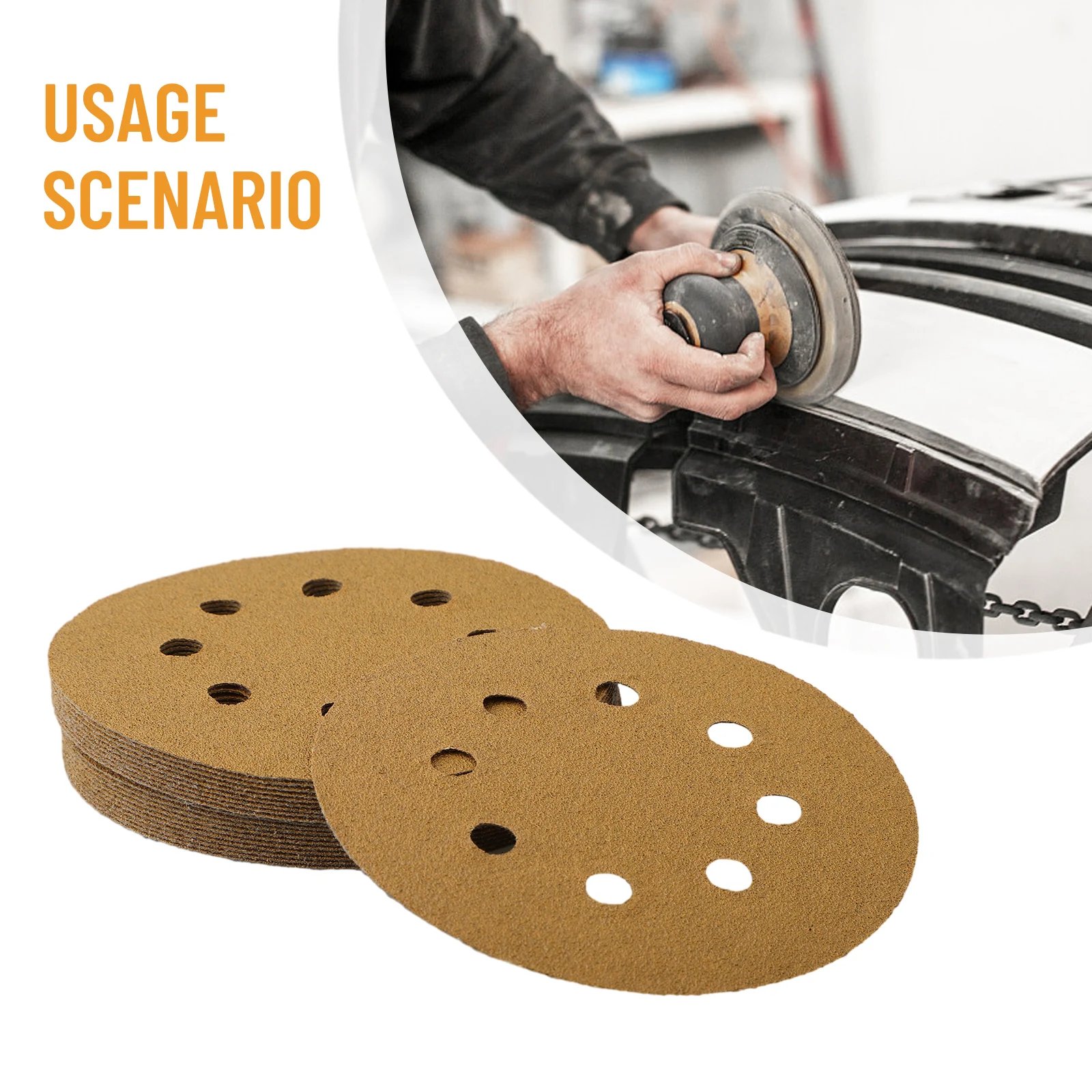 

20PCS 5Inch 8 Hole 125mm Sanding Discs Hook & Loop Sanding Polishing Sandpaper For Woodworking Furniture Metal Polishing Set