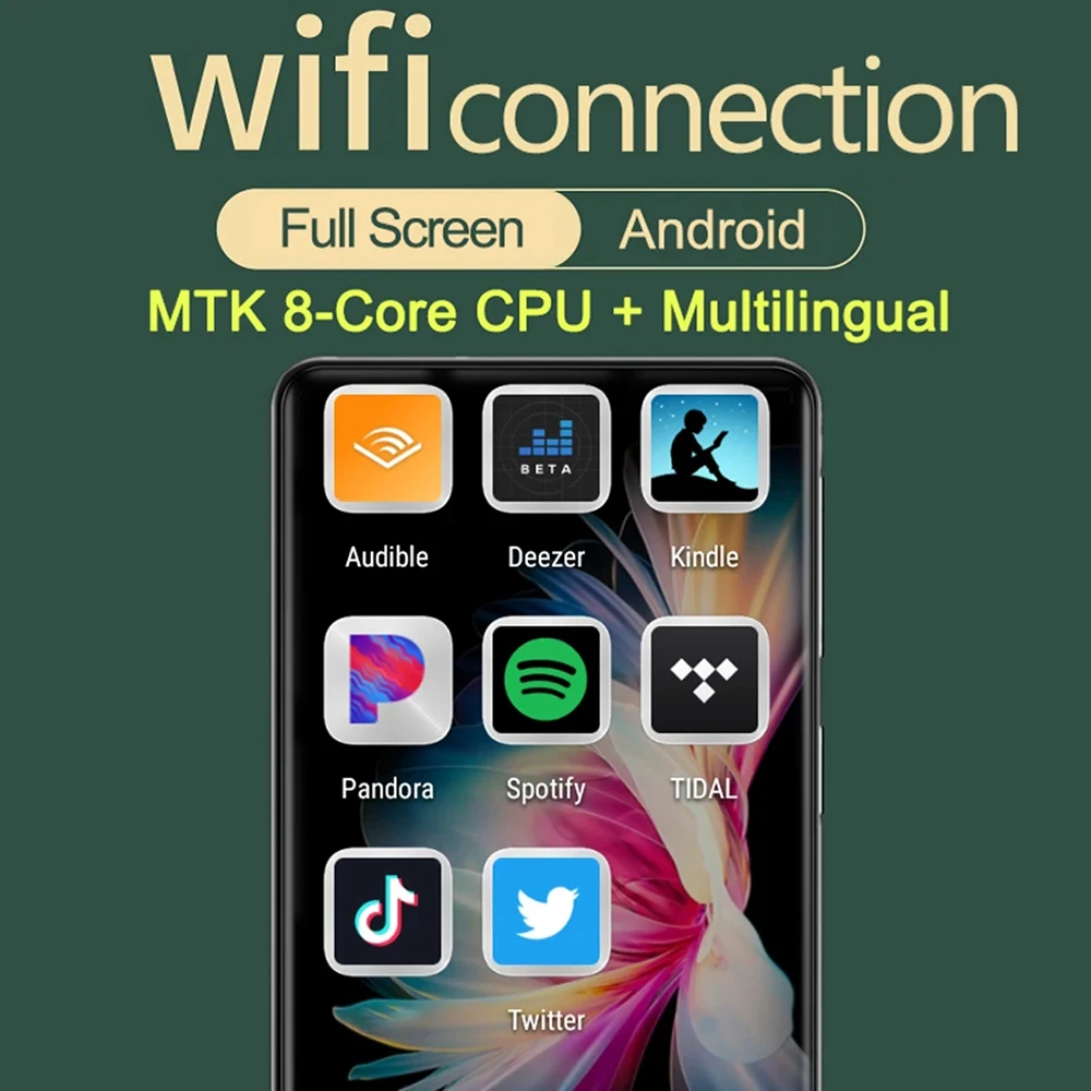 Hi-Fi Music Player MP3 MP4 Player 4-inch IPS Touch Screen Bluetooth Android 8.1 Speaker FM eBook Voice R